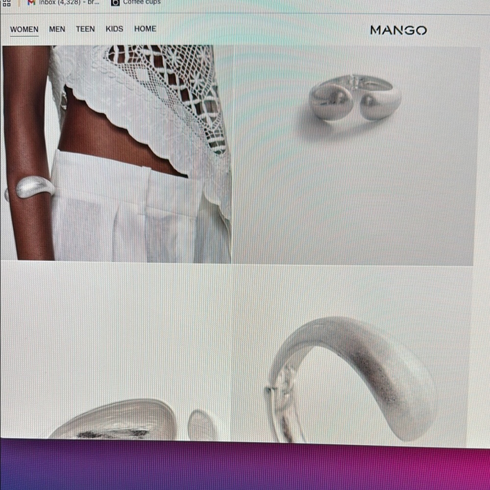 Mango Sleek Silver Cuff Bracelet
